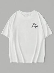 Baskılı Oversize Bisiklet Yaka T-Shirt