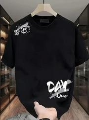 Baskılı Oversize Bisiklet Yaka T-Shirt