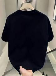 Baskılı Oversize Bisiklet Yaka T-Shirt