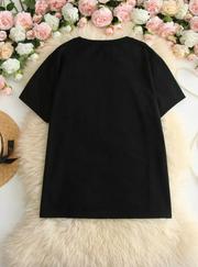 Baskılı Oversize Bisiklet Yaka T-Shirt