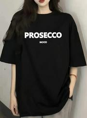 Baskılı Oversize Bisiklet Yaka T-Shirt