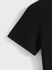 Baskılı Oversize Bisiklet Yaka T-Shirt