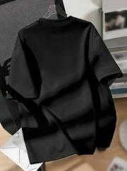 Baskılı Oversize Bisiklet Yaka T-Shirt