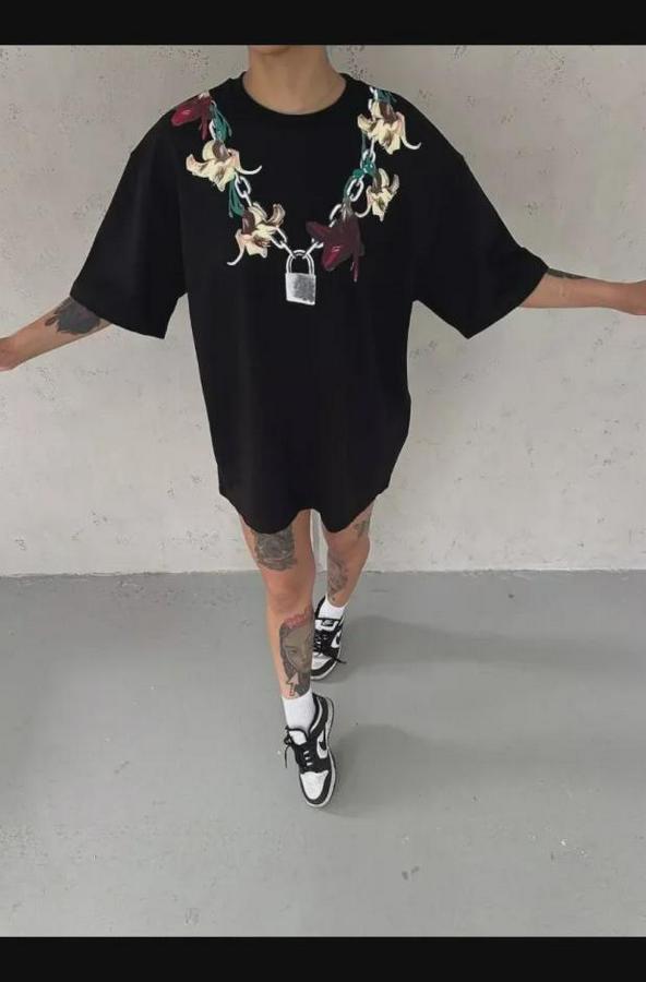 Baskılı T-Shirt Kısa Kol Bisiklet Yaka Regular Rahat Kalıp Günlük Tişört