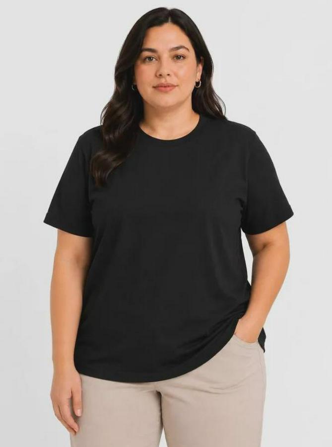 Battal Big Size Basic Tişört Bisiklet Yaka Rahat Kalıp T-Shirt