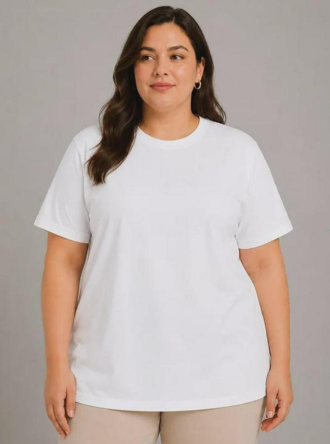 Battal Big Size Basic Tişört Bisiklet Yaka Rahat Kalıp T-Shirt
