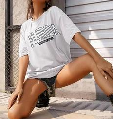 Bisiklet Yaka Baskılı T-Shirt