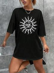 Bisiklet Yaka Baskılı T-Shirt
