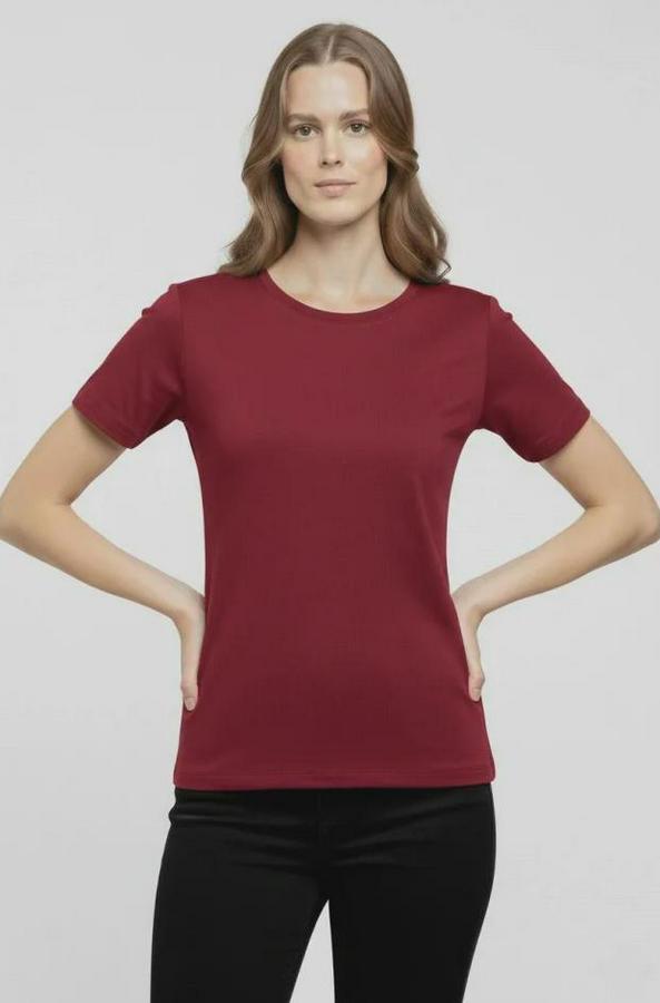 T-Shirt Bisiklet Yaka Slim Fit Likralı Tişört Günlük Basic Body