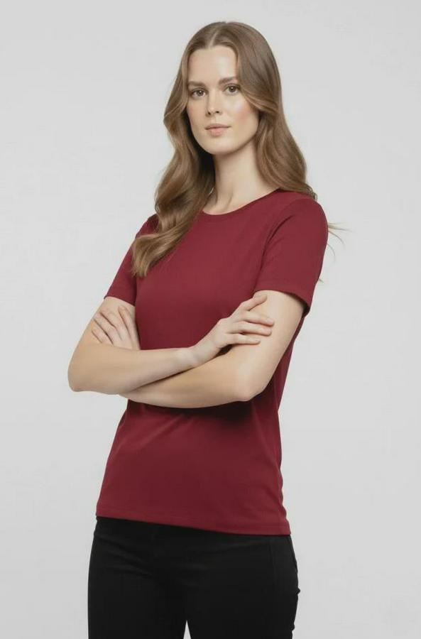 T-Shirt Bisiklet Yaka Slim Fit Likralı Tişört Günlük Basic Body