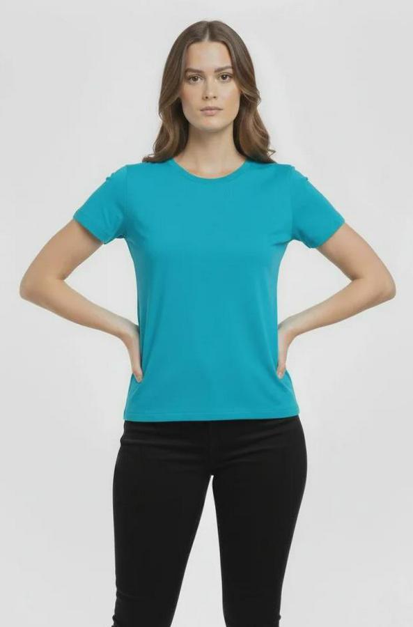 T-Shirt Bisiklet Yaka Slim Fit Likralı Tişört Günlük Basic Body