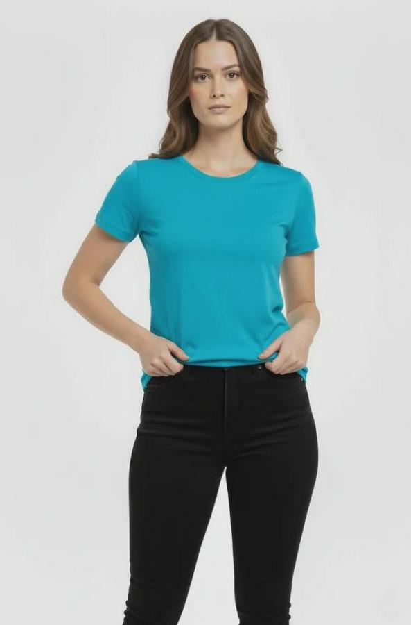 T-Shirt Bisiklet Yaka Slim Fit Likralı Tişört Günlük Basic Body