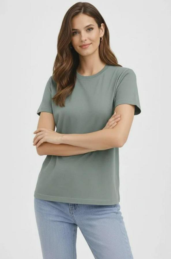 Bisiklet Yaka Tişört Regular Kalıp Basic Pamuklu Günlük Kullanım T-Shirt