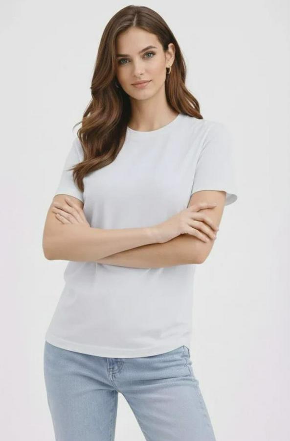 Bisiklet Yaka Tişört Regular Kalıp Basic Pamuklu Günlük Kullanım T-Shirt