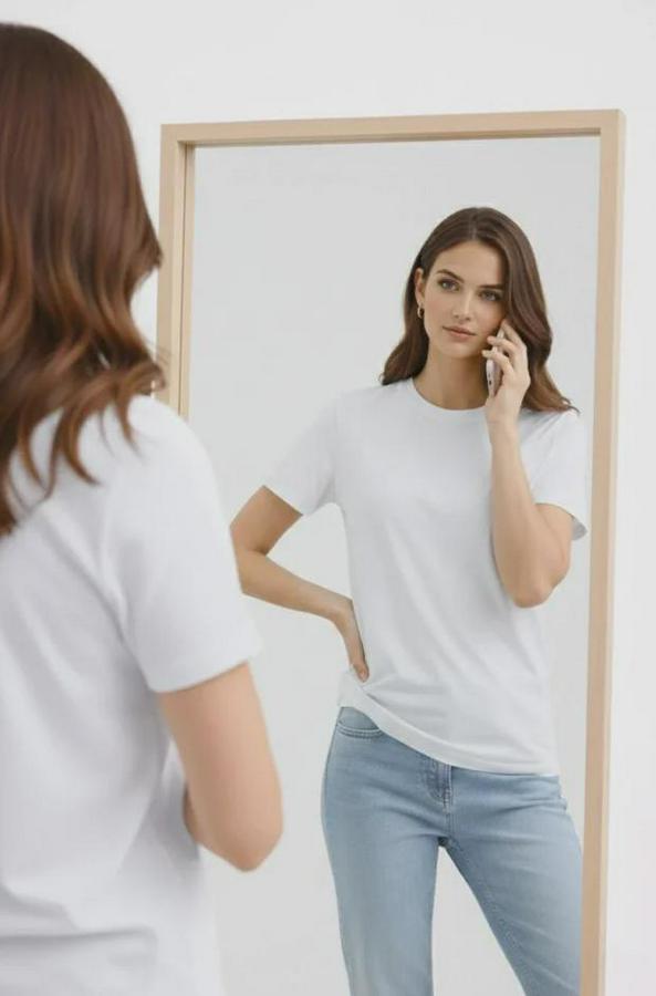 Bisiklet Yaka Tişört Regular Kalıp Basic Pamuklu Günlük Kullanım T-Shirt