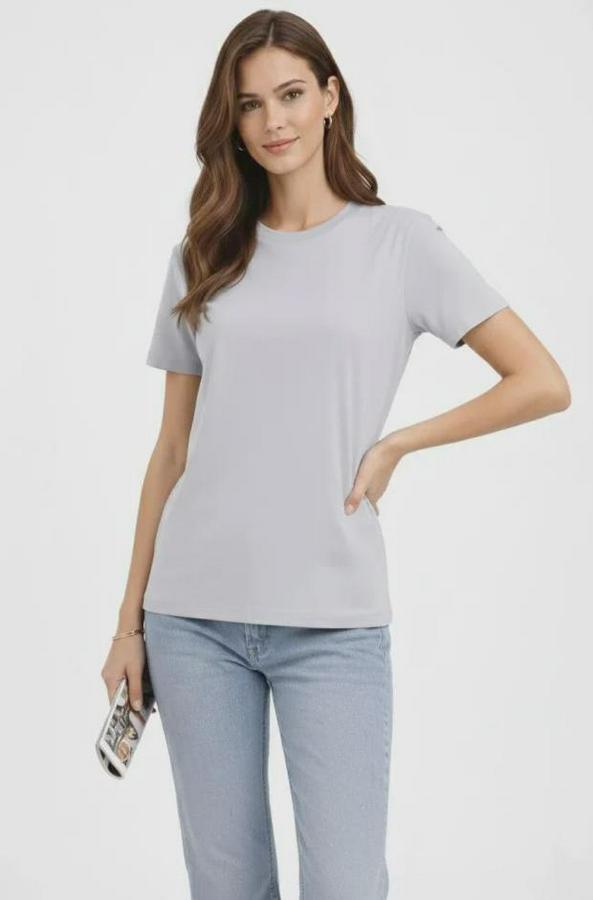 Bisiklet Yaka Tişört  Regular Kalıp Basic Pamuklu  Günlük Kullanım  T-Shirt