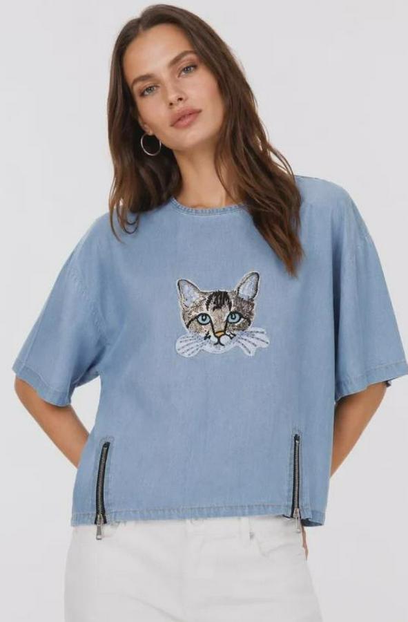 Baskılı T-Shirt Kısa Kol Bisiklet Yaka Rahat Kalıp Tişört