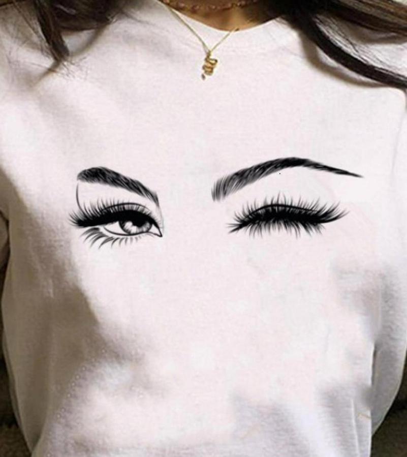 Kısa Kollu Bisiklet Yaka Göz Baskılı Süprem T-Shirt