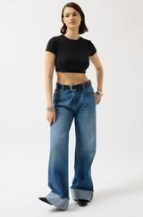 Likralı Basic Crop T-Shirt