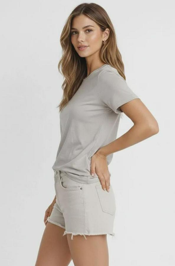 Osy Modal Yumuşak Dokulu Kumaş Bisiklet Yaka T-Shirt