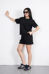 Osy Modal Yumuşak Dokulu Kumaş Bisiklet Yaka T-Shirt Kısa Şort Ikili Takım