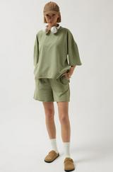 Oversize Lazer Kesim Bisiklet Yaka T-Shirt