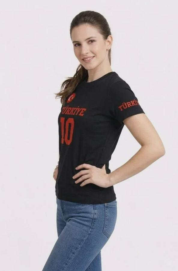 Türkiye Ay Yıldız Baskılı 10 Numara Forma Tişört Taraftar T-Shirt