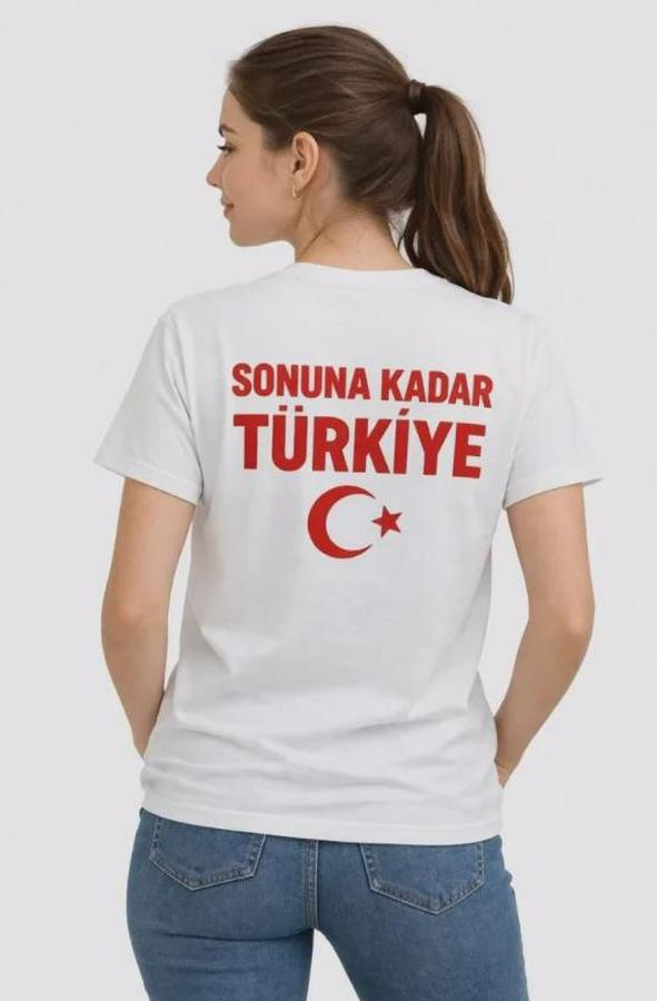 Türkiye Ay Yıldız Baskılı Taraftar Forma T-Shirt