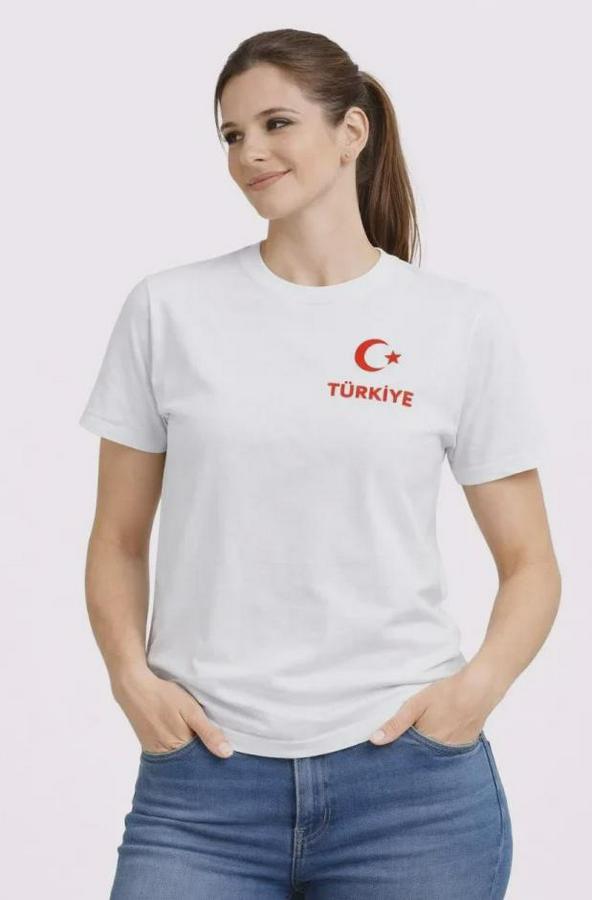 Türkiye Ay Yıldız Baskılı Taraftar Forma T-Shirt