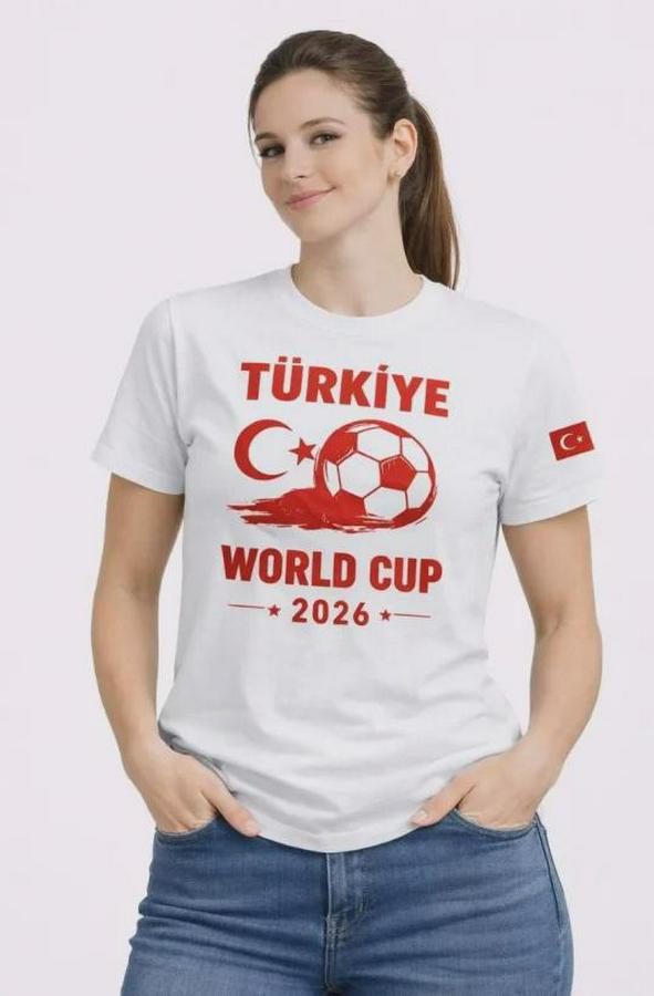 Türkiye World Cup 2026 Baskılı Tişört Futbol Temalı Forma T-Shirt