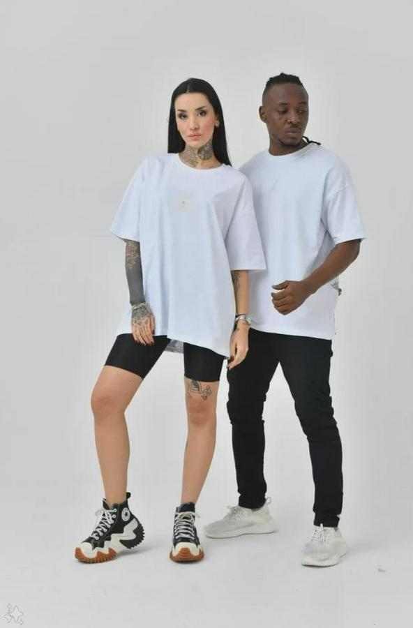 Unisex Basic Bisiklet Yaka Oversize T-Shirt