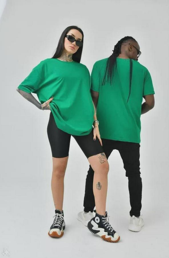 Unisex Basic Bisiklet Yaka Oversize T-Shirt