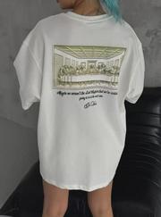 Unisex Baskılı Oversize T-Shirt