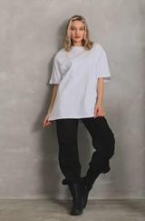 Unisex Bisiklet Yaka 20/1 Düz Oversize T-Shirt