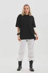 Unisex Bisiklet Yaka 20/1 Düz Oversize T-Shirt