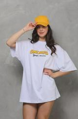Unisex Bisiklet Yaka Baskılı Oversize T-Shirt