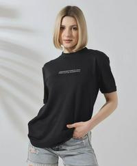 Unisex Bisiklet Yaka Baskılı Slim Fit T-Shirt