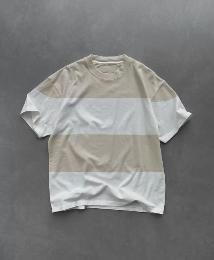 Unisex Bisiklet Yaka Parçalı T-Shirt