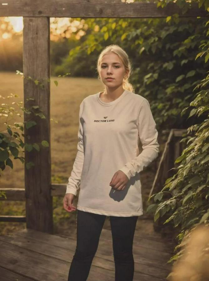 Unisex Bisiklet Yaka Uzun Kollu T-Shirt