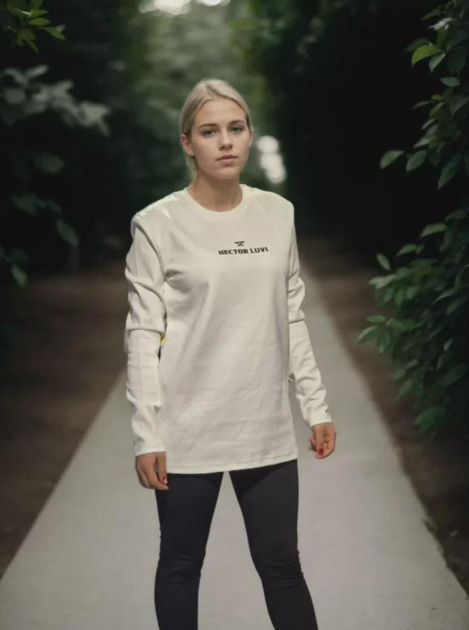 Unisex Bisiklet Yaka Uzun Kollu T-Shirt