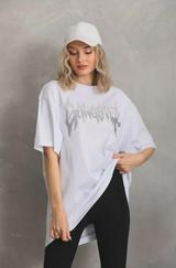Unisex Taş Desenli Oversize T-Shirt