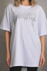 Unisex Taş Desenli Oversize T-Shirt