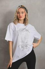 Unisex Taş Desenli Oversize T-Shirt
