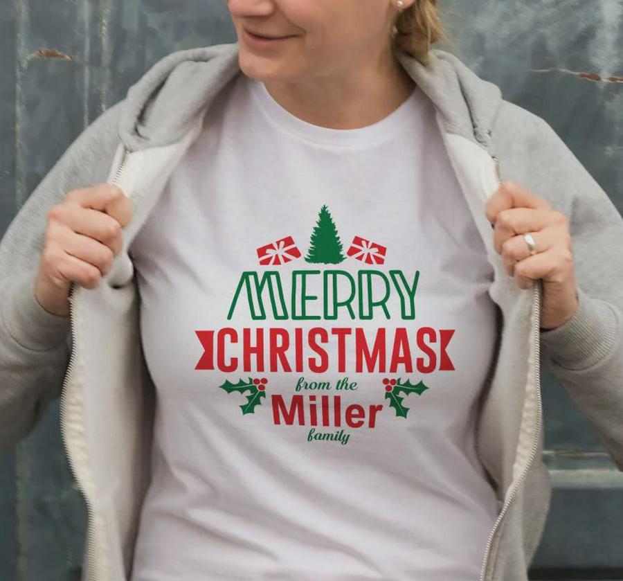 Yılbaşı Merry Christmas Miller Baskılı Oversize Bisiklet Yaka T-Shirt