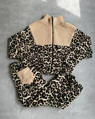 Iplik Kumaş Leopar Desenli Ikili Takım