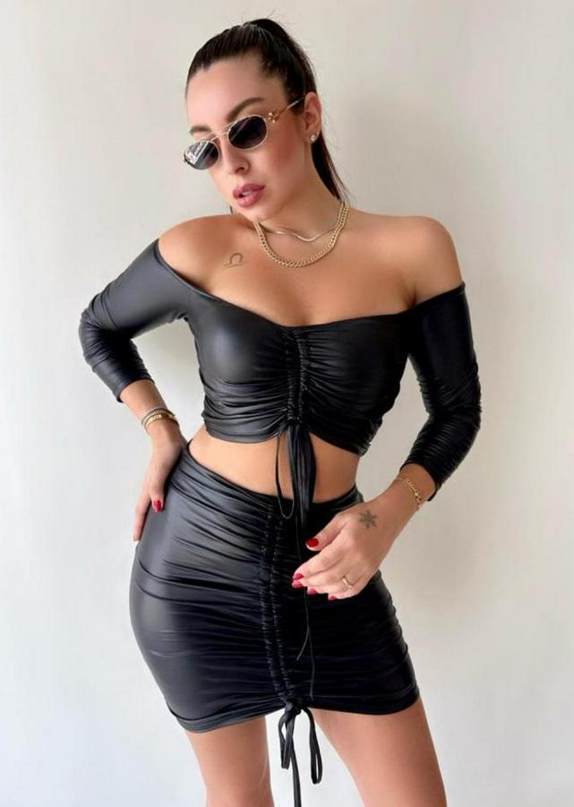 Büzgülü Deri Etek Takım Fırsat Ürün