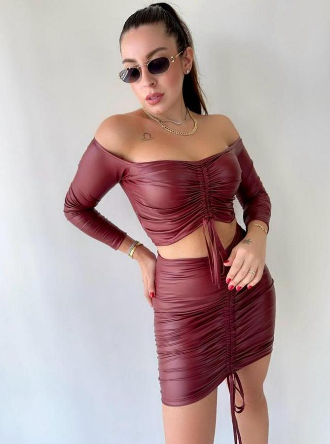 Büzgülü Deri Etek Takım Fırsat Ürün