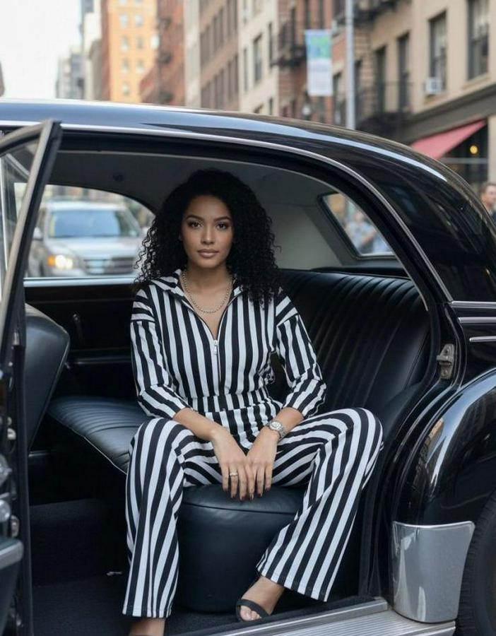 Çizgi Detay Kadife Kumaş Hırka Pantolon Ikili Takım