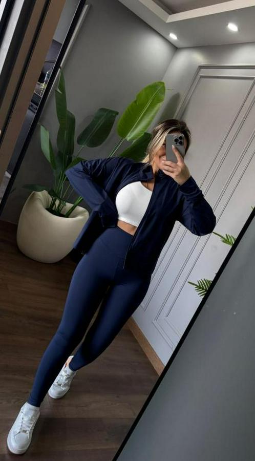 Full Likralı Ceket Ve Yüksek Bel Tayt Ikili Takim