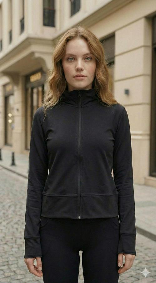 Full Likralı Ceket Ve Yüksek Bel Tayt Ikili Takim